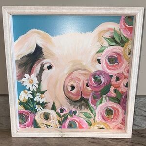 Hobby Lobby Pig and Floral Wall Art